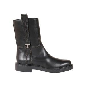 Tods Refined Black Leather Ankle Boots With Block Heel - NWT